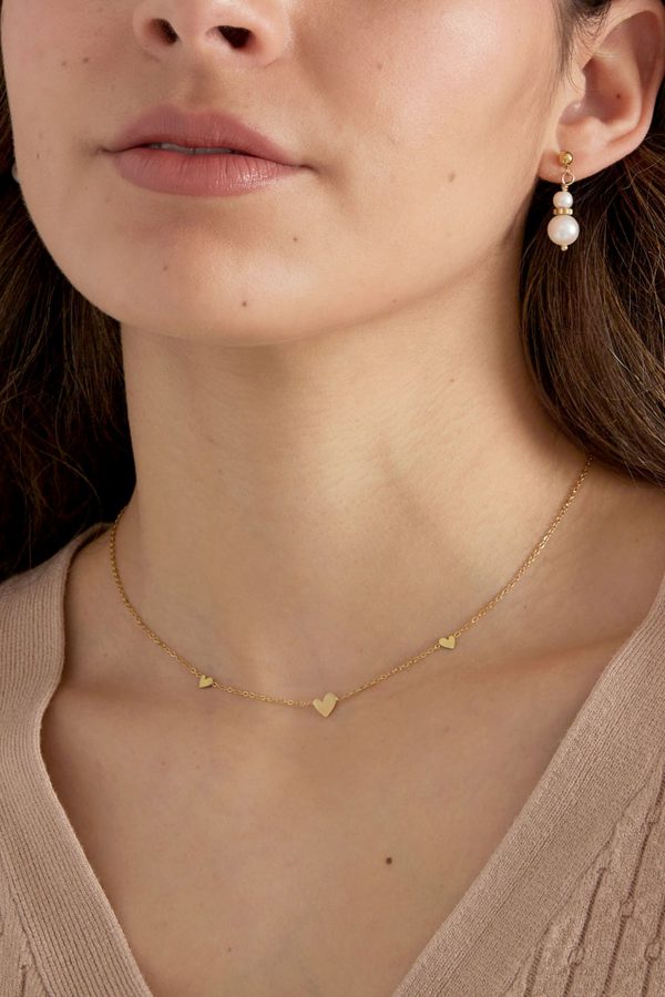 Ketting met hartjes - Goud