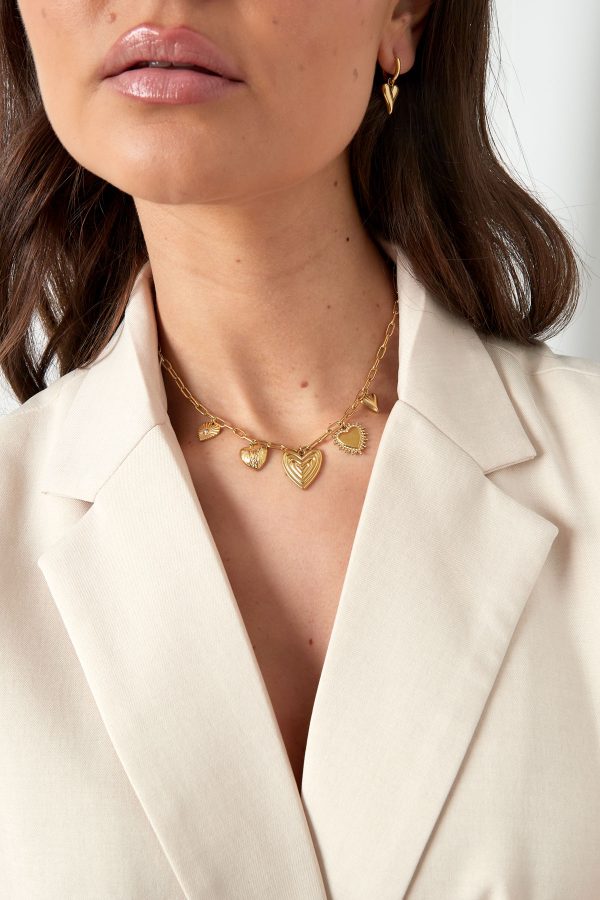 Bedelketting hearts - Goud