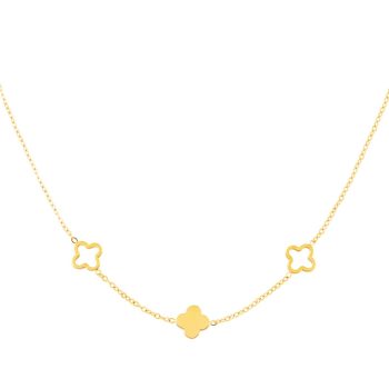 Ketting klavertjes - Goud