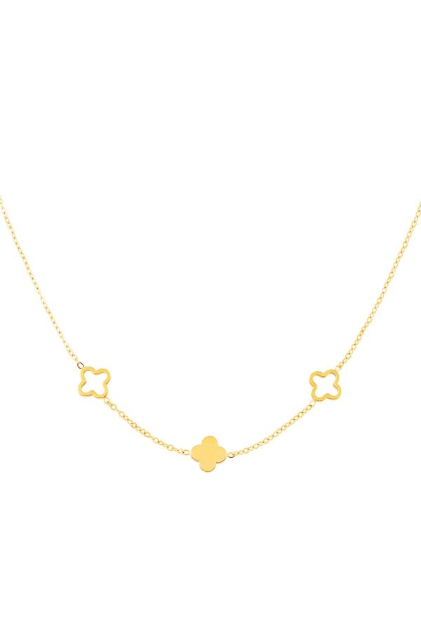 Ketting klavertjes - Goud