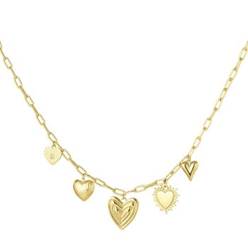 Bedelketting hearts - Goud