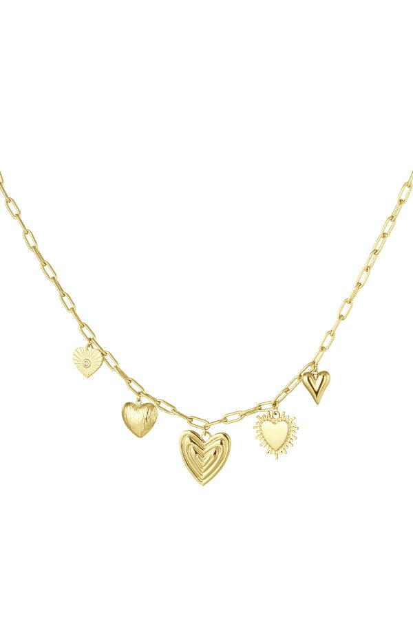 Bedelketting hearts - Goud