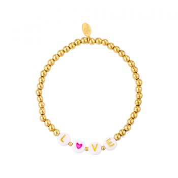 Armband Beads Love - Goud