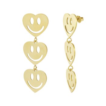 Oorbellen smiley lovers - goud