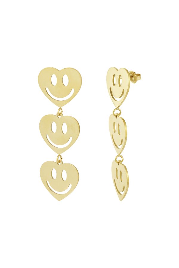 Oorbellen smiley lovers - goud